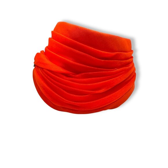 Vintage 1950s Evelyn Varon Model Orange Turban Hat Embellished Beaded Accent - Picture 2 of 9